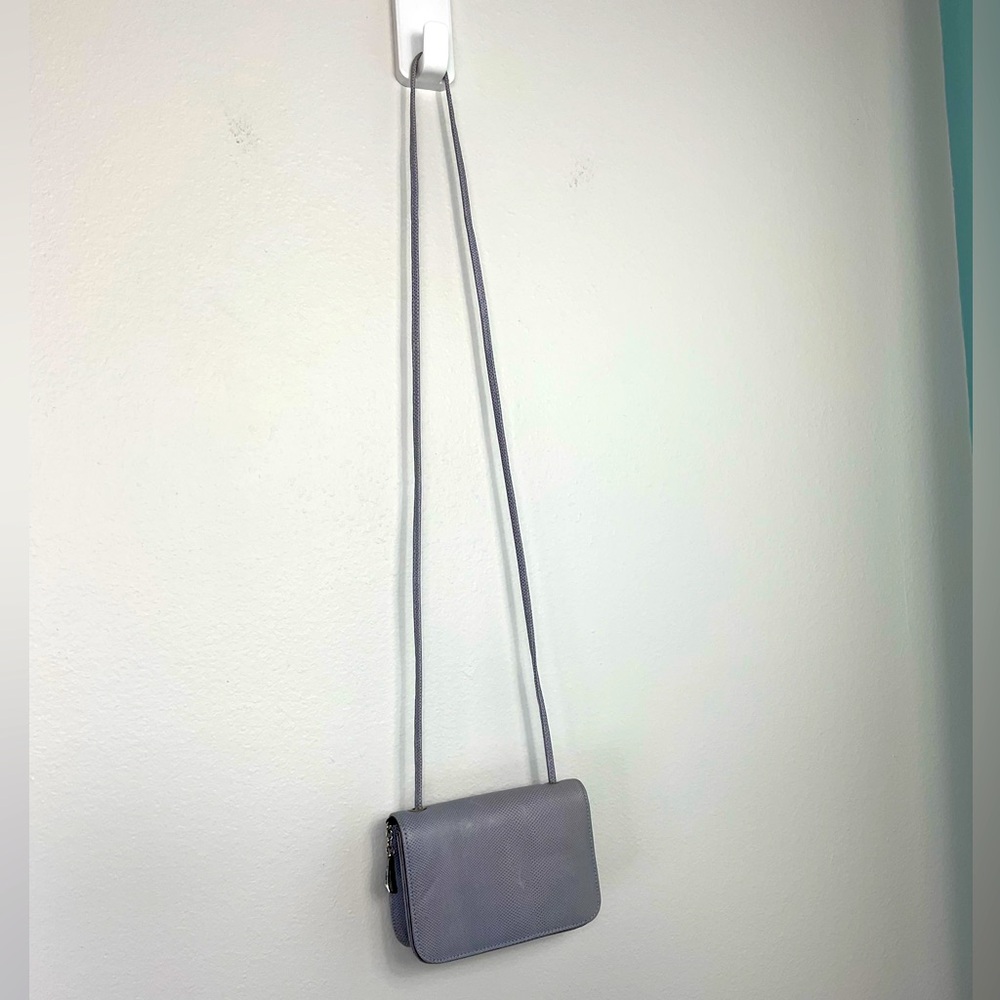 Donald J Pliner Pebbled Cowhide Leather X Body Purse - Picture 4 of 8